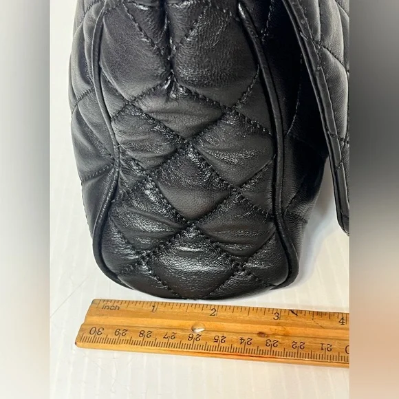 Michael Kors Vivianne Black Quilted Leather on chain Bag